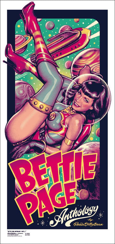 Bettie Page Anthology “Space Page” Silk Screen Print – EROSTIKA