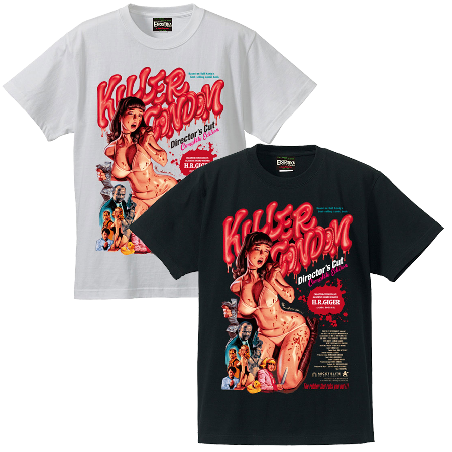 希少 XXL サイズ EROSTIKA キラーコンドーム Tシャツ コラボ 映画 KILLER CONDOM” Director's Cut Edition T-shirt – EROSTIKA