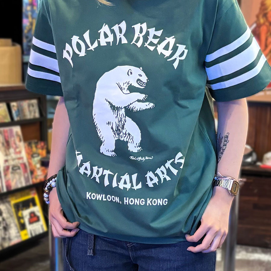 "POLAR BEAR MARTIAL ARTS DOJO" LINE T-SHIRT / FLOCKY PRINT