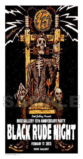 "BLACK RUDE NIGHT" Silk Screen Print