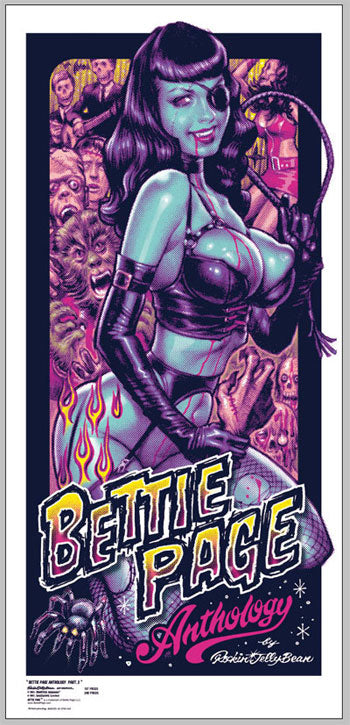 Bettie Page Anthology “Zombie Hunter Page” Silk Screen Print