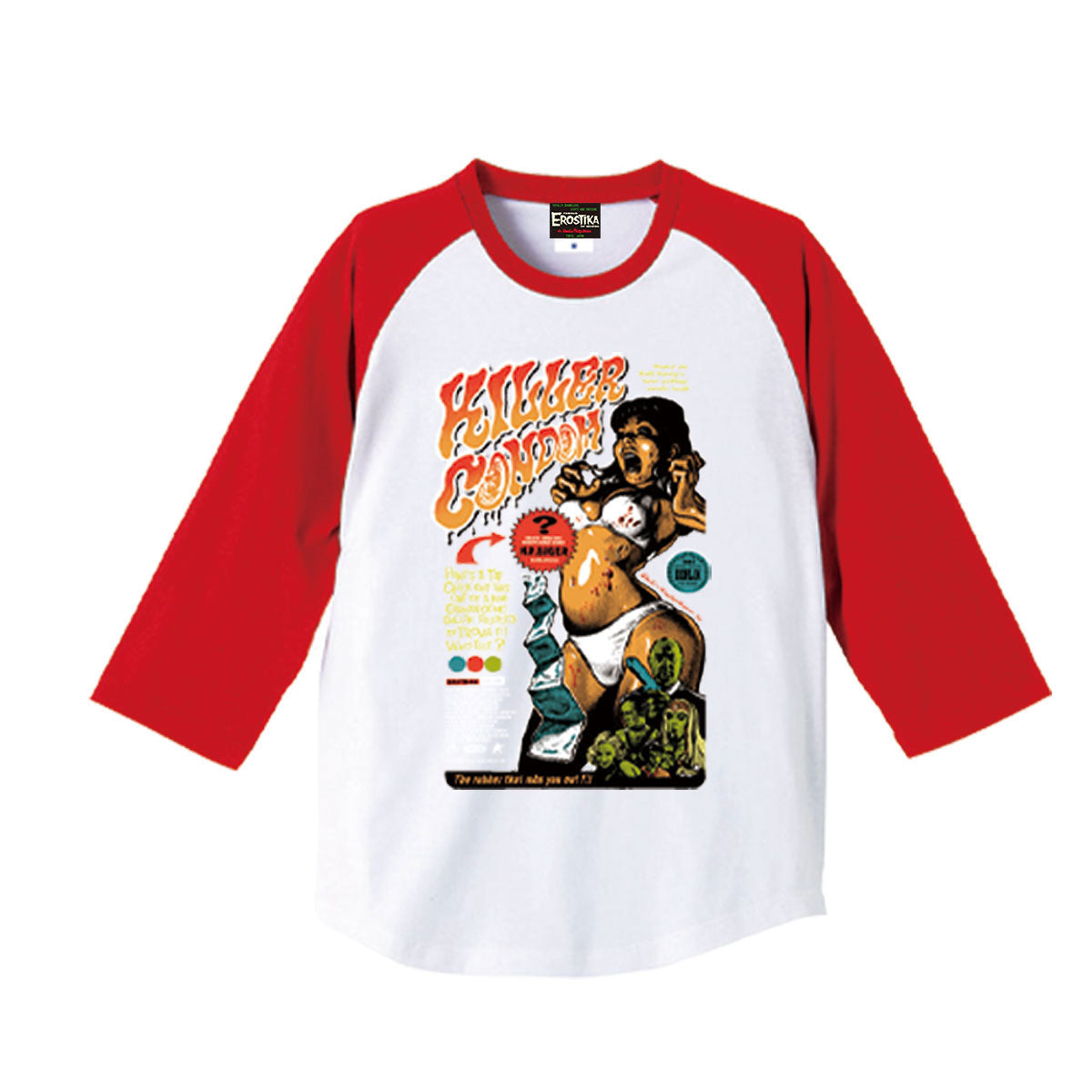 EROSTIKA Killer Condom Tシャツ XL KILLER CONDOM” original version 3/4 sleeve T-shirt – EROSTIKA