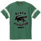 "BLACK ALLIGATOR PARTY"  LINE T-SHIRT / FLOCKY PRINT