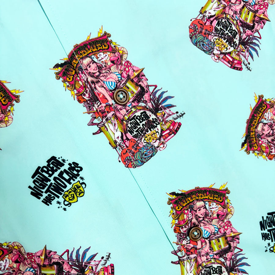 “JUNK BLUES x Rockin’Jelly Bean” Open Shirt