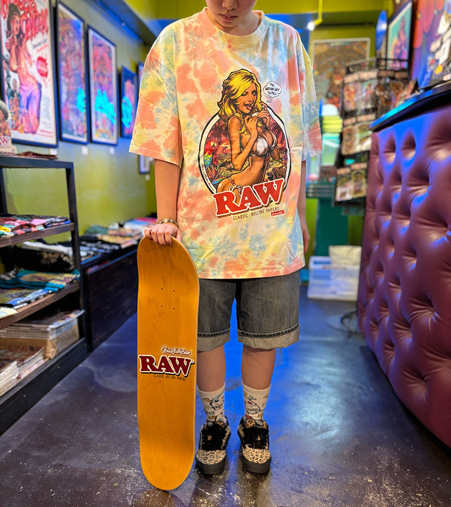 "RAW GIRL" Tie Dye T-Shirt