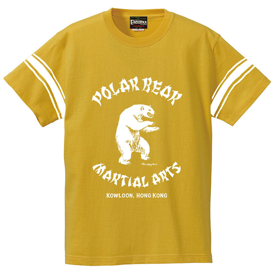 "POLAR BEAR MARTIAL ARTS DOJO" LINE T-SHIRT / FLOCKY PRINT