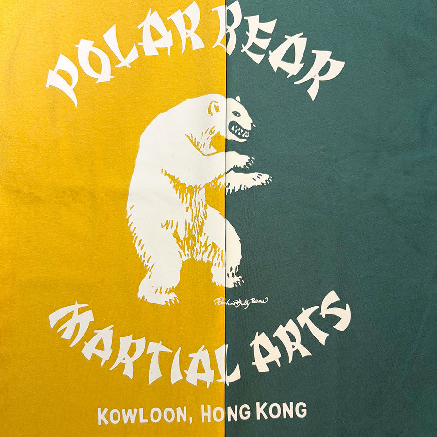 "POLAR BEAR MARTIAL ARTS DOJO" LINE T-SHIRT / FLOCKY PRINT