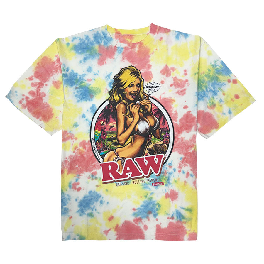 "RAW GIRL" Tie Dye T-Shirt