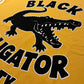 "BLACK ALLIGATOR PARTY"  LINE T-SHIRT / FLOCKY PRINT