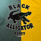 "BLACK ALLIGATOR PARTY"  LINE T-SHIRT / FLOCKY PRINT