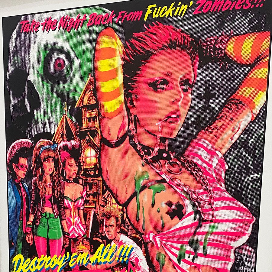 "Destroy'em All!　Thrash the Zombies" Silk Screen Print
