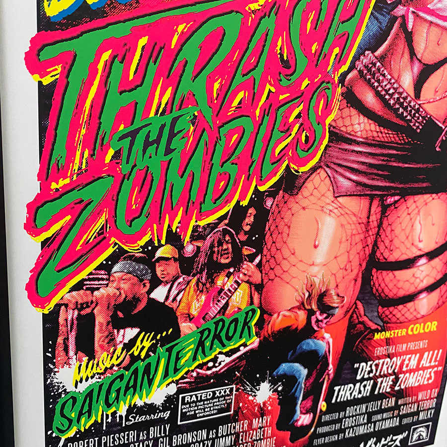 "Destroy'em All!　Thrash the Zombies" Silk Screen Print